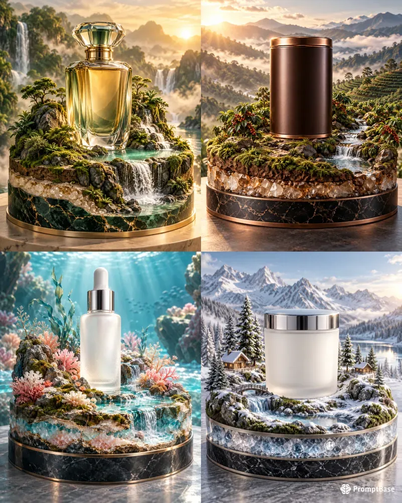 Luxury Miniature Product Dioramas