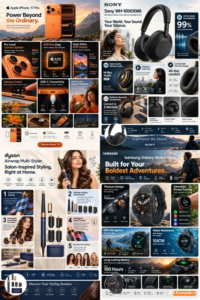 Product Feature Infographic Posters
