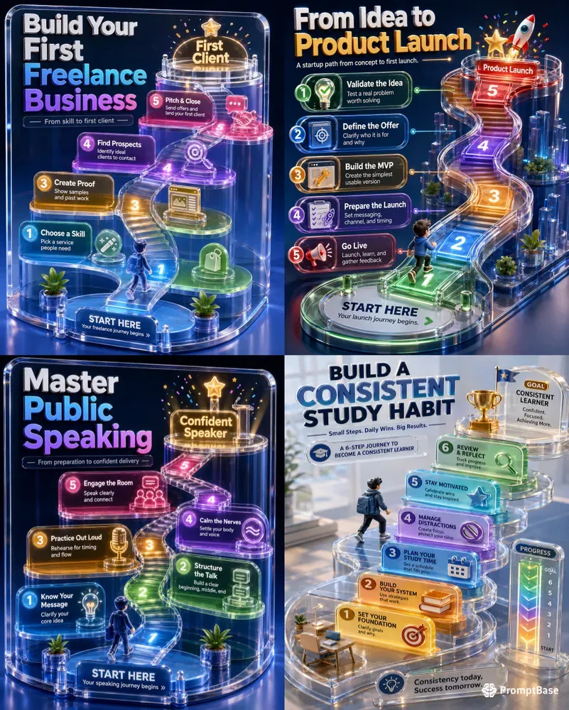 3D Acrylic Progress Journey Posters