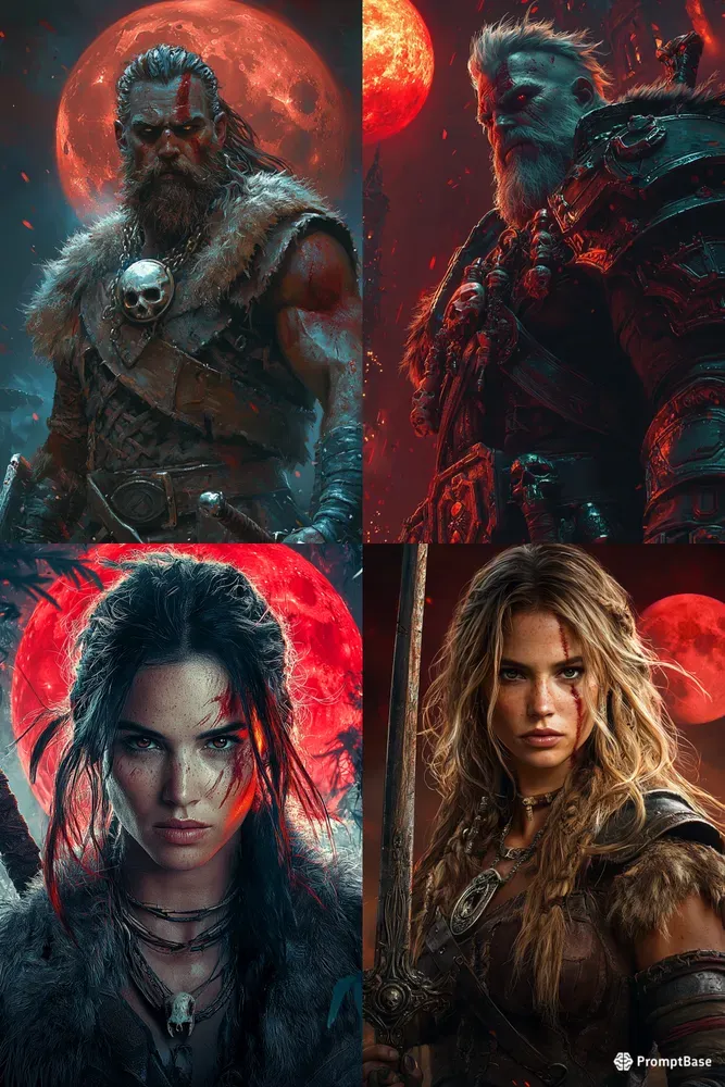 Epic Fantasy Bloodmoon Barbarian Art