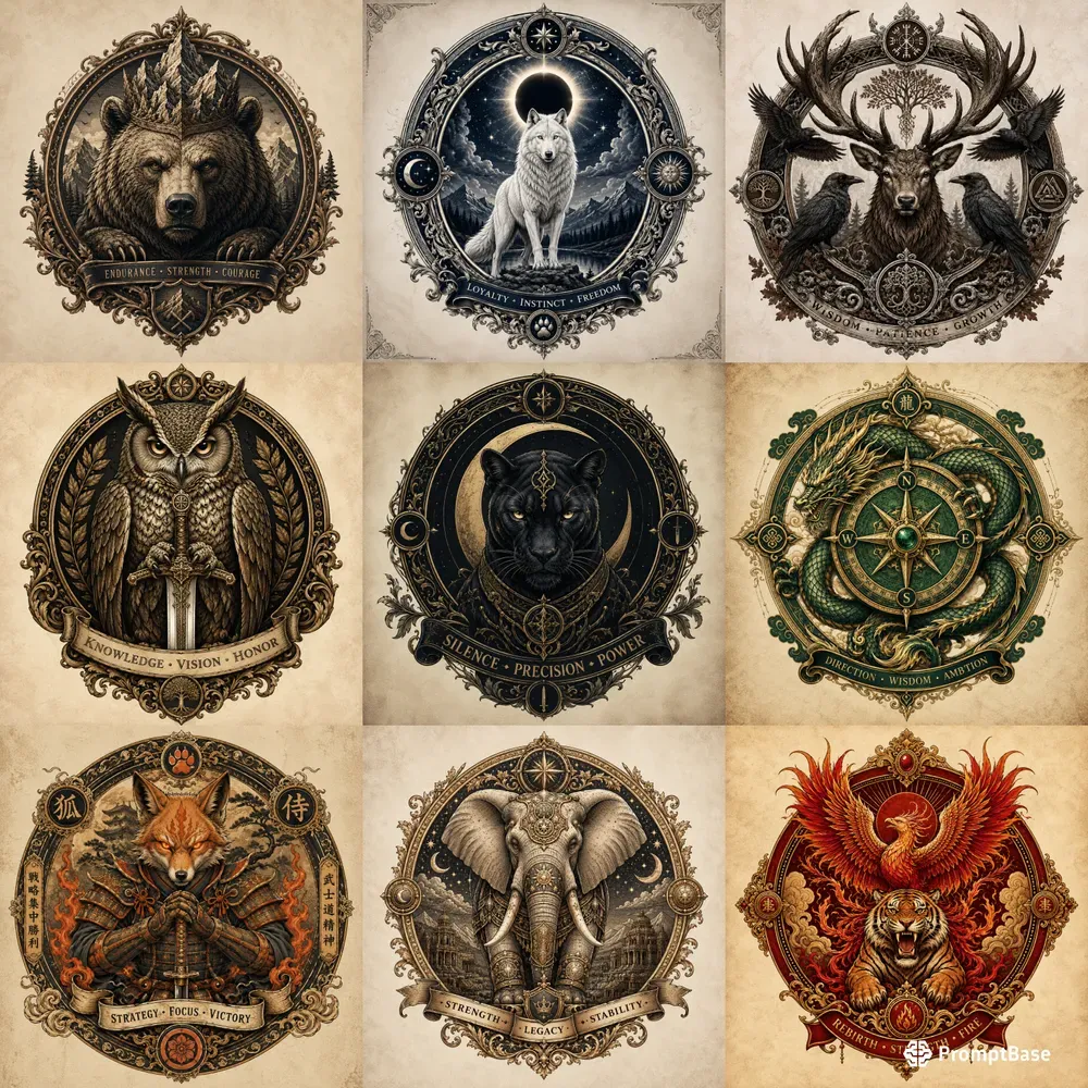 Mythic Power Animal Emblems