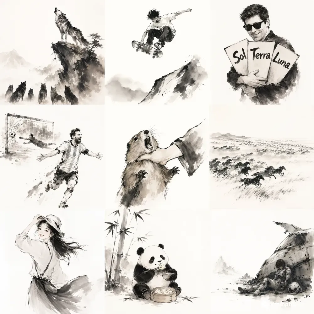 Elegant Chinese Ink Wash Art