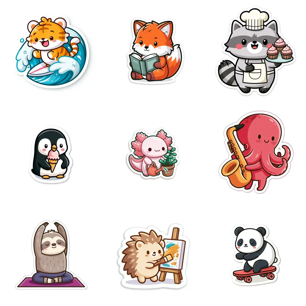 Cute Cartoon Animal Stickers Clipart