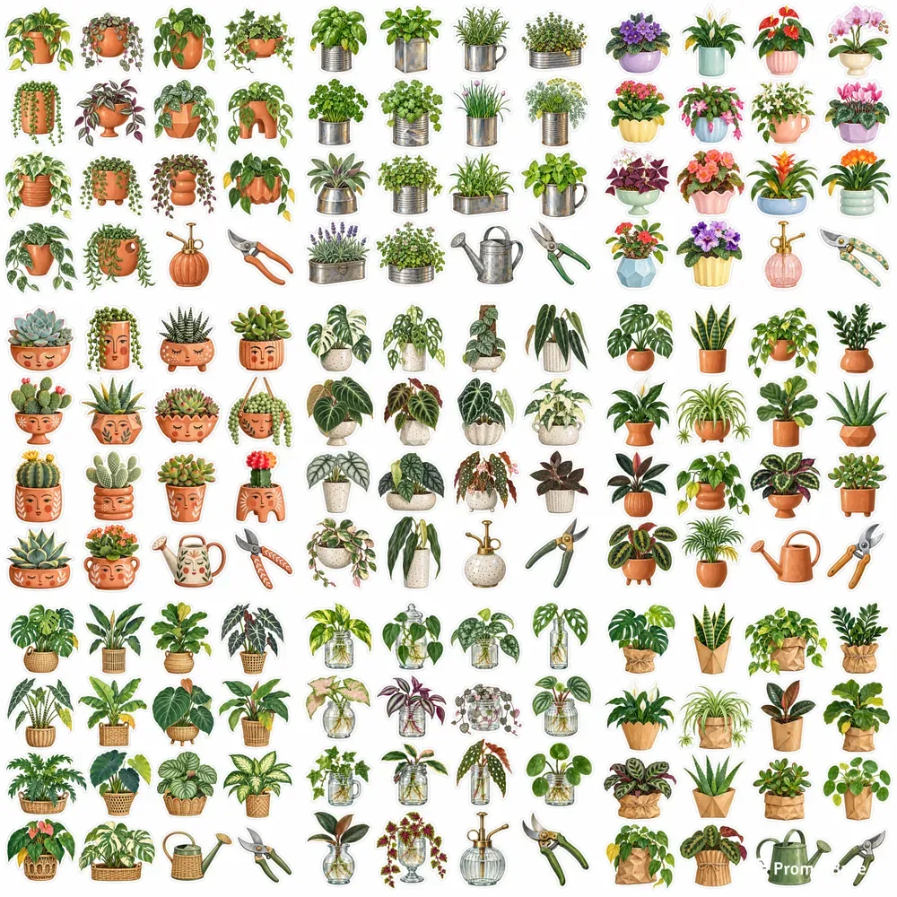 Cute Houseplant Art Sticker Sheets