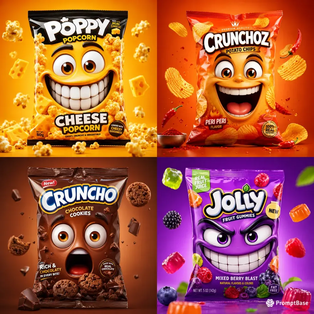 Expressive Mascot Snack Packaging