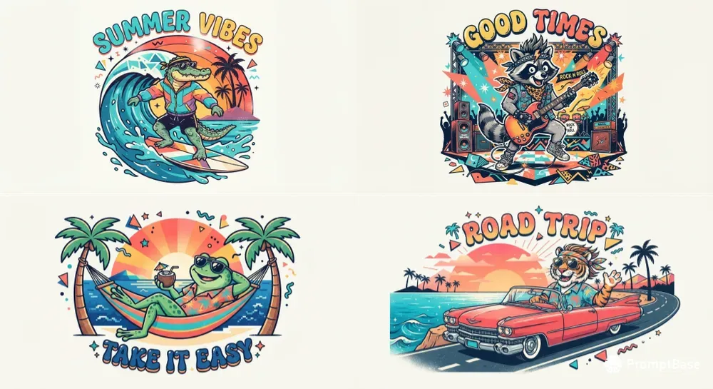 80s Retro Animal Tshirts
