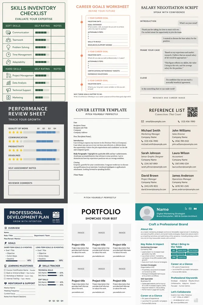 Modern Resume Job Guide Kits