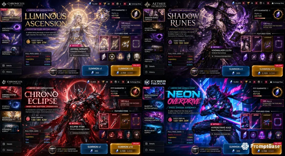 Premium Anime Gacha Banner Game Stores