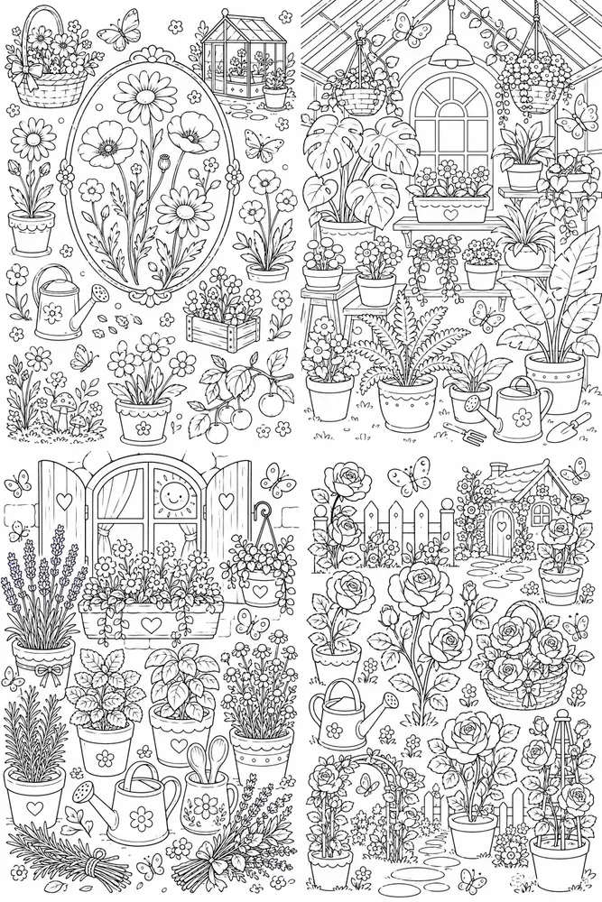 Vintage Botanical Coloring Pages For Kids