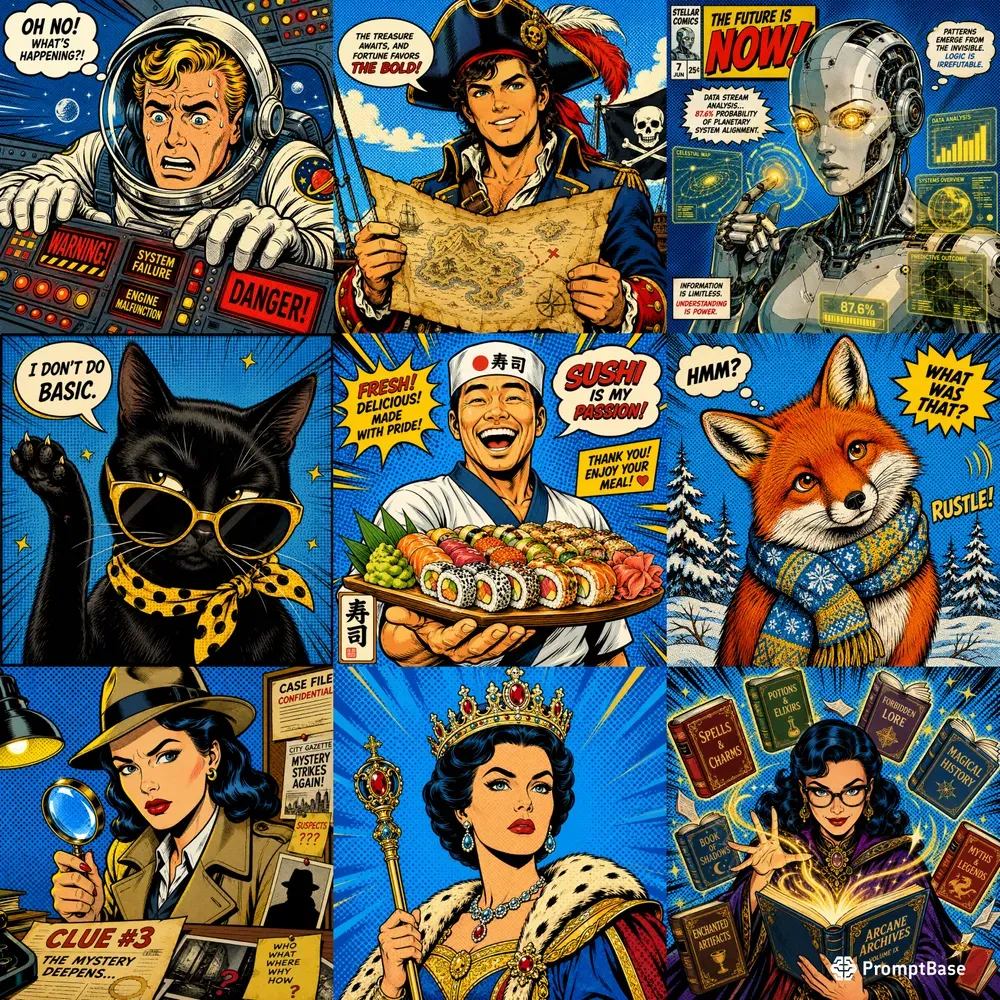 Retro Pop Art Comic Portrait Collections