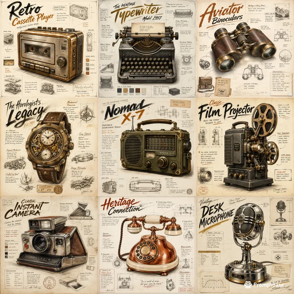 Retro Sketch Product Poster Generator