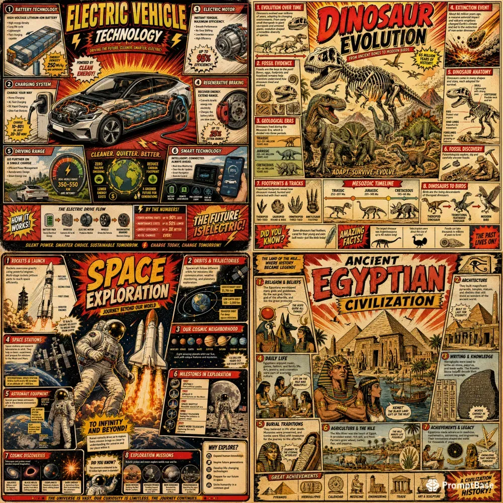 Retro Comic Infographic Masters