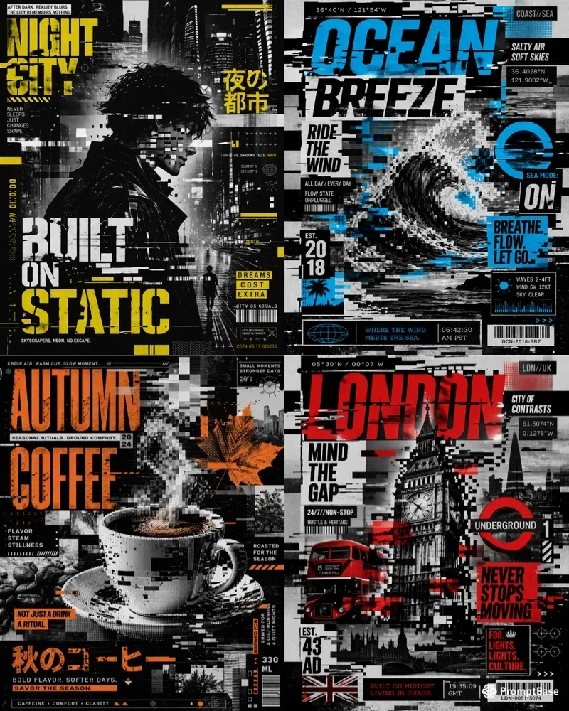 Glitch Collage Posters