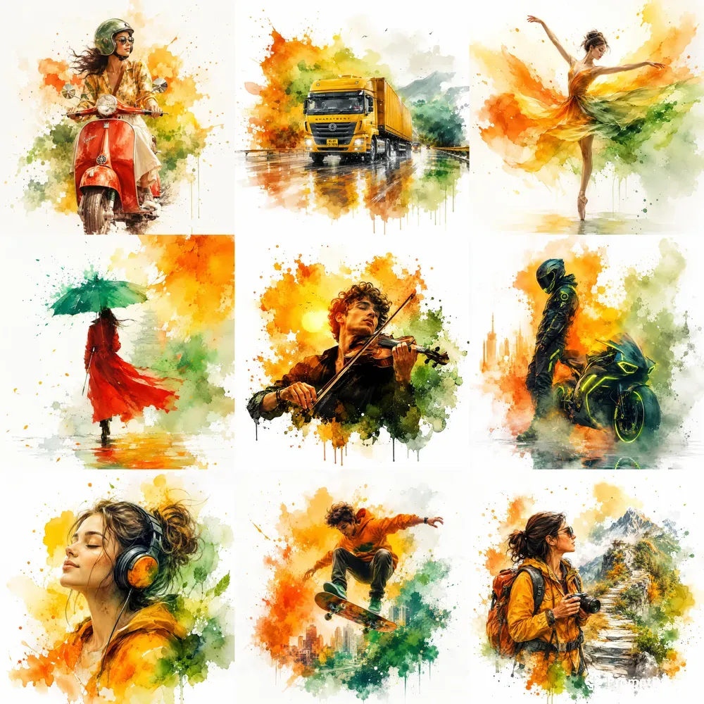 Vibrant Watercolor Splash Art