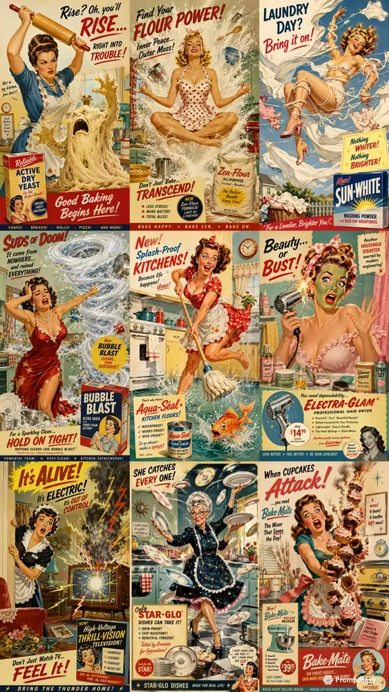 Chic Chaos Retro Domestic Satires