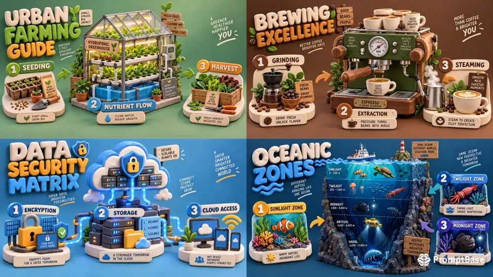 Vibrant 3D Clay Isometric Infographics