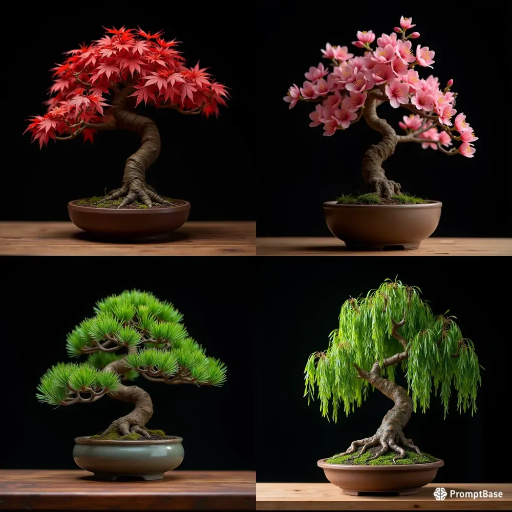Serene Bonsai Tree Macro Photography