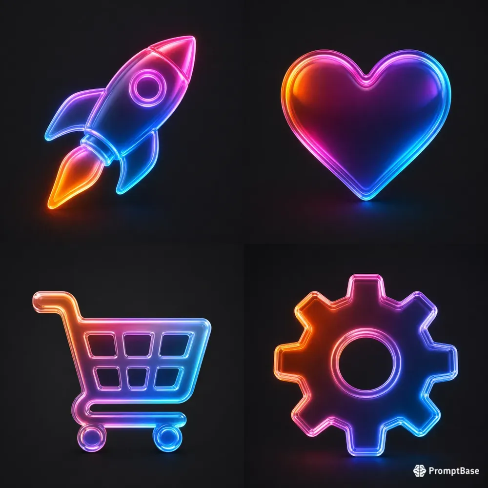 3D Glassmorphism Icons