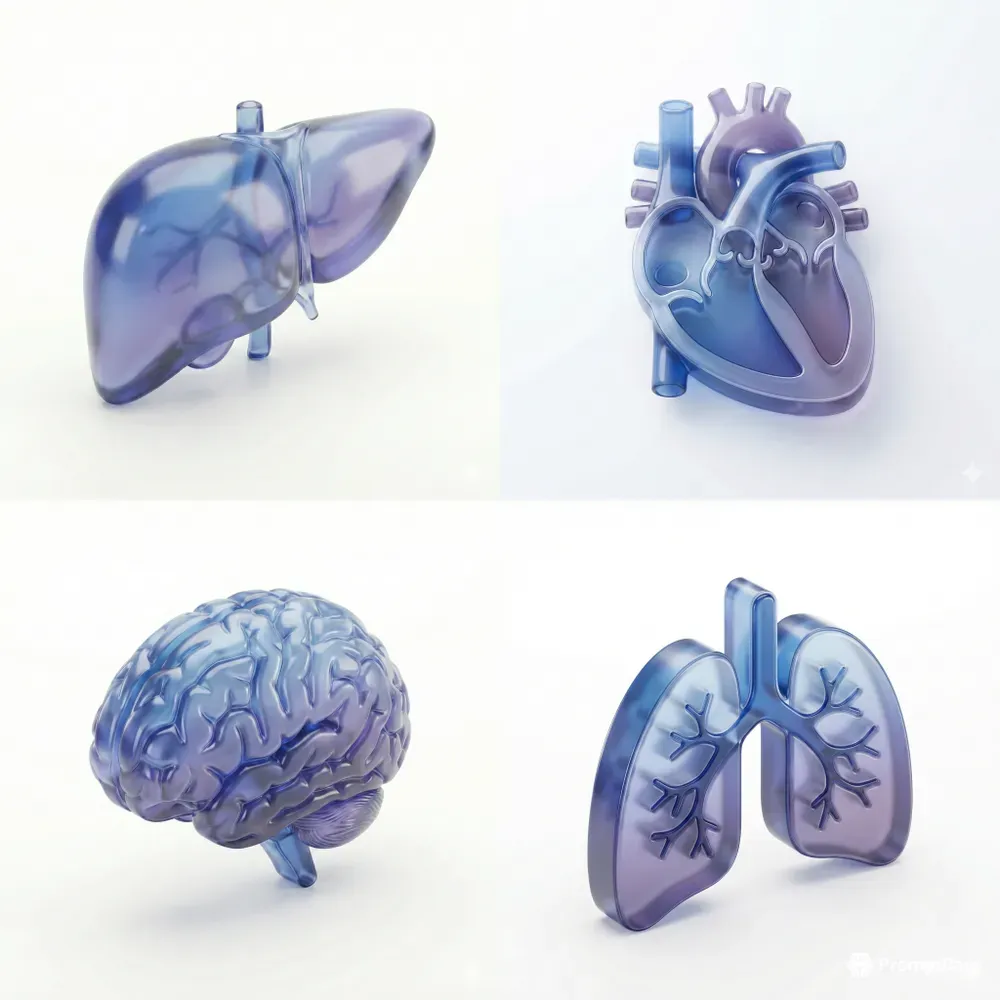 3D Glass Human Anatomy Icons