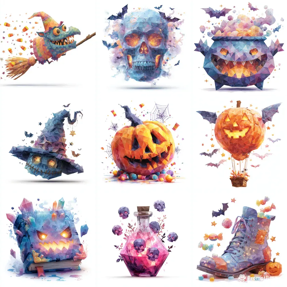 Free Clipart Lowpoly Halloween Magic