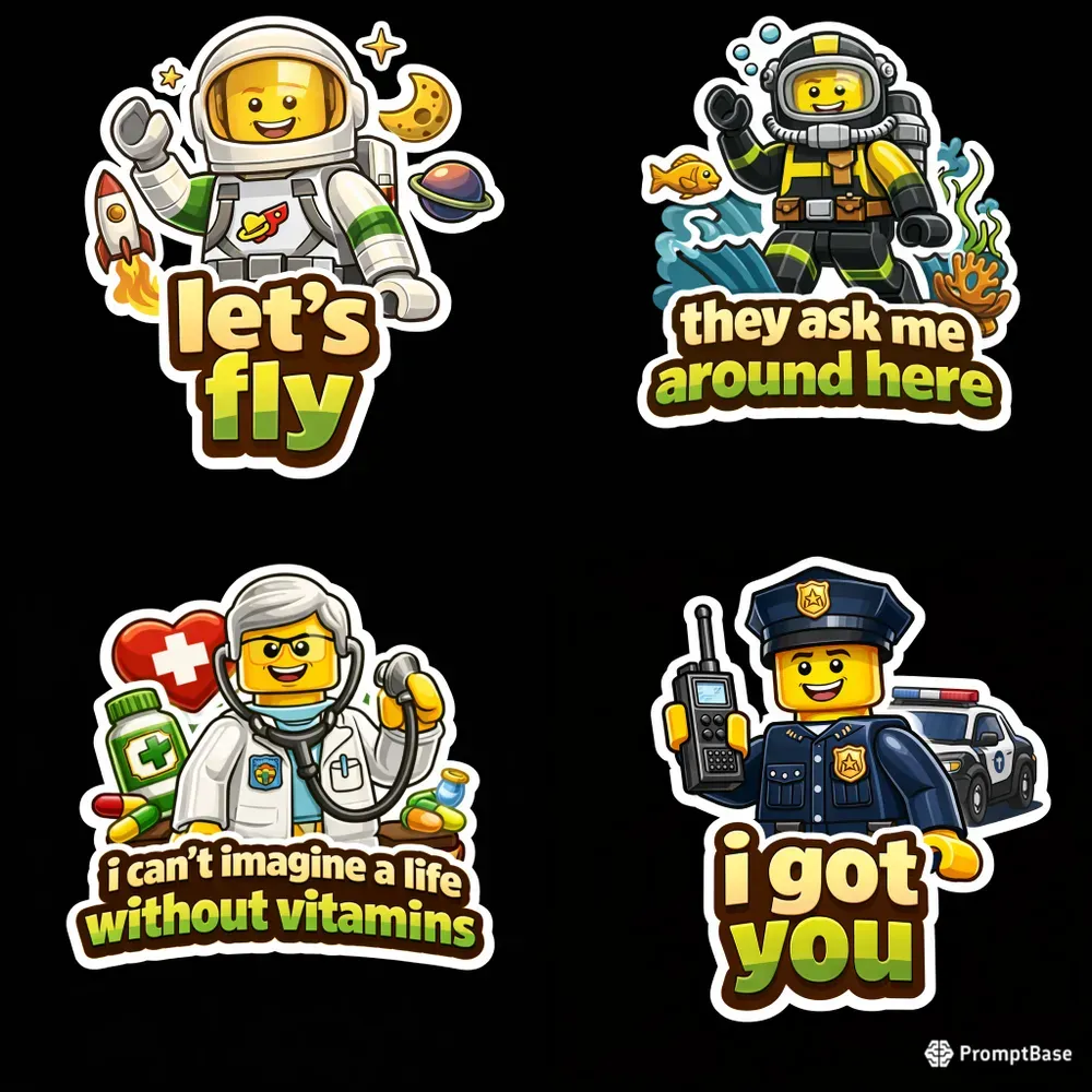 Lego Style Hero Stickers