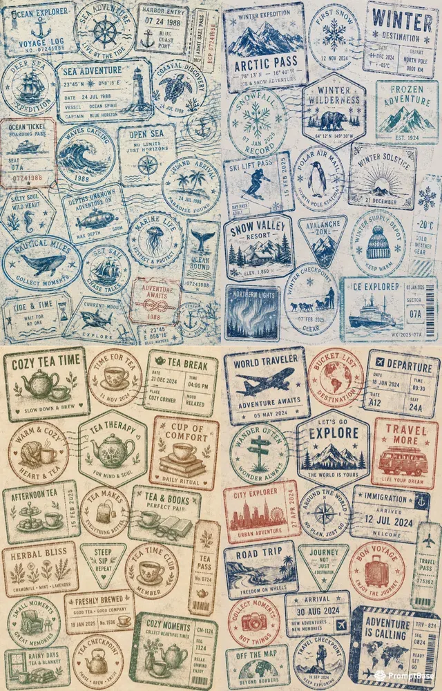 Stamp Collage Posters