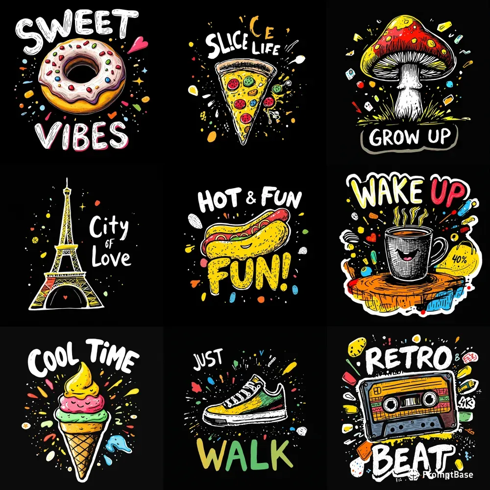 Playful Handdrawn Colorful Illustrations