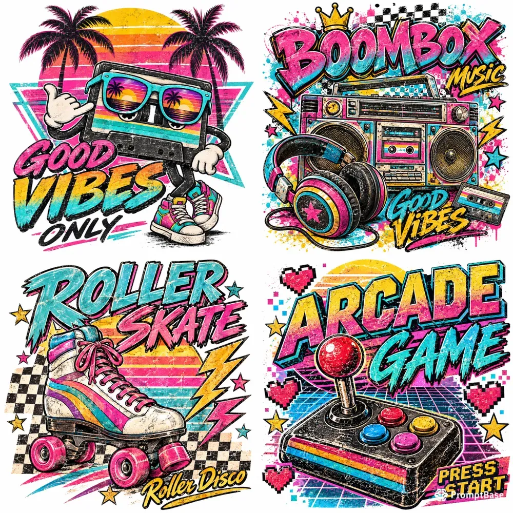 Retro Vintage 80s Tshirt Designs