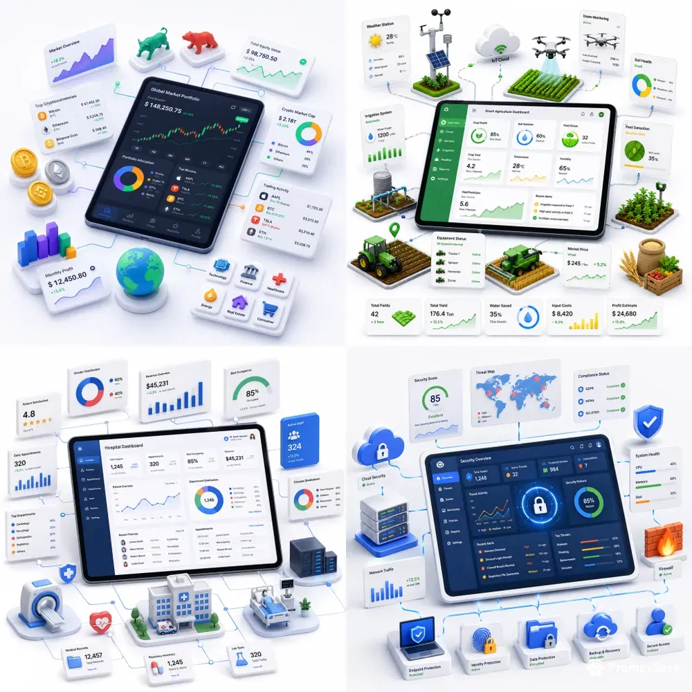 3D Isometric Dashboards