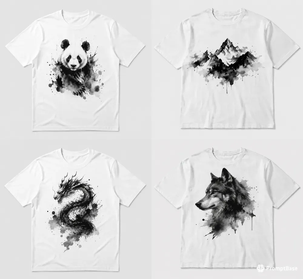 Modern Fluid Ink Tshirt Mockup Designs