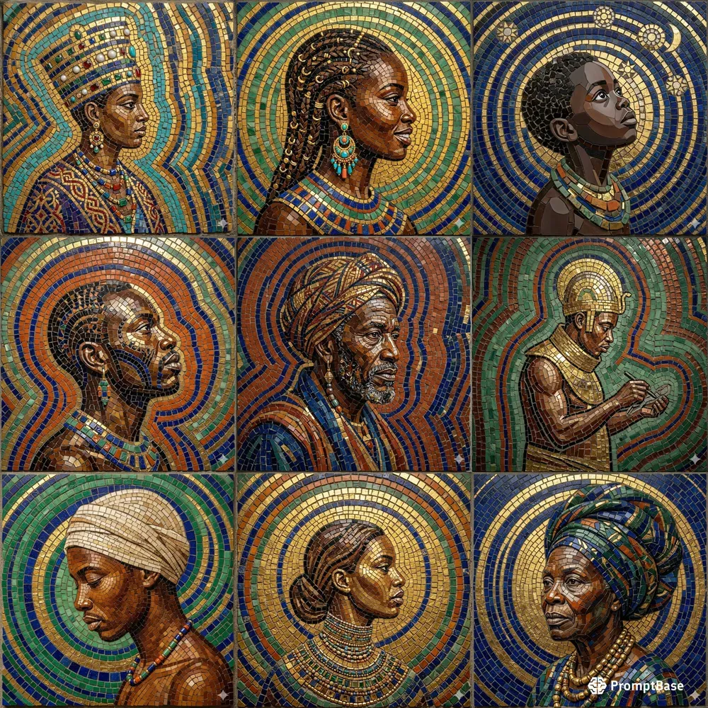 Byzantine Opus Musivum Mosaic Portraits
