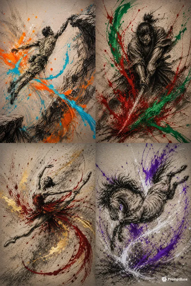 Charcoal Splatter Motions