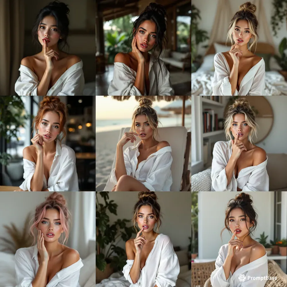 Beautiful Girls Models In White Shirts