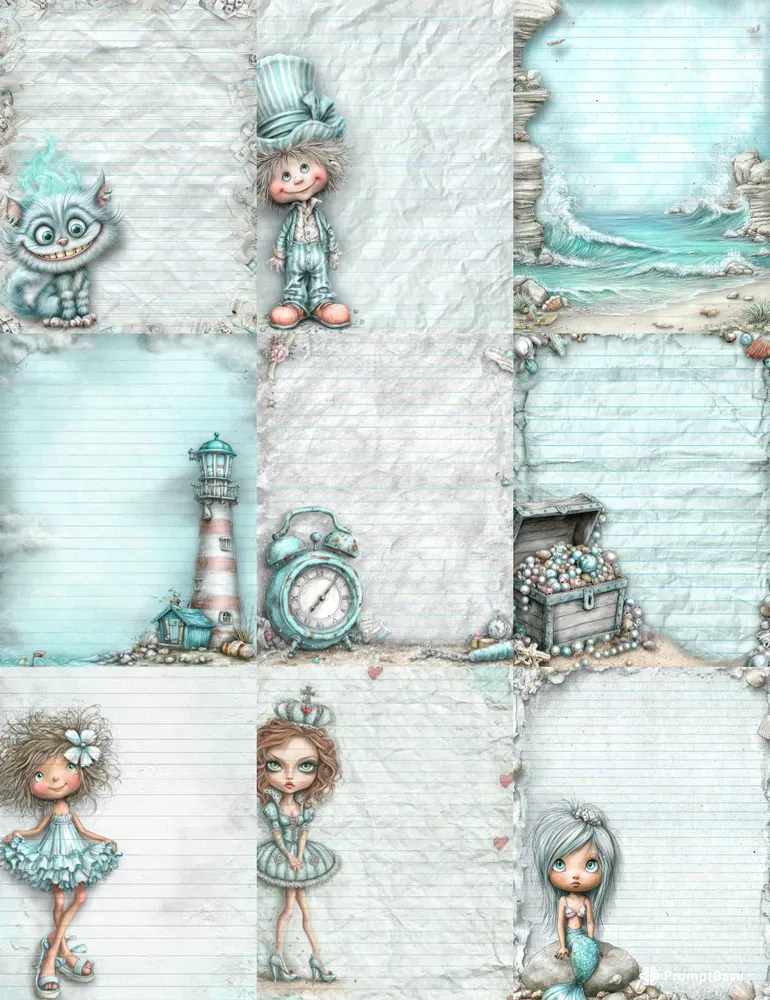 Alice In Seaside World Plain Papers