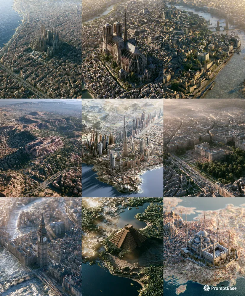Cinematic 3D Landmark Map Dioramas