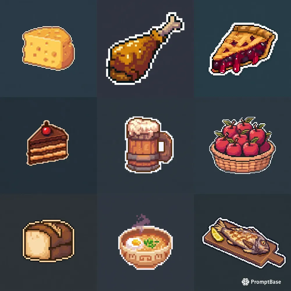 16bit Retro RPG Food Consumable Icons
