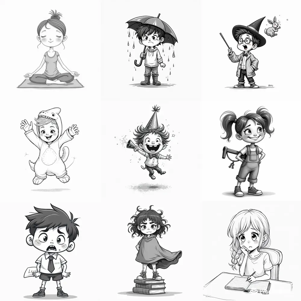 Black White Cartoon Moments