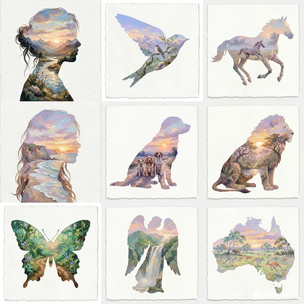 Dreamy Double Exposure Silhouettes