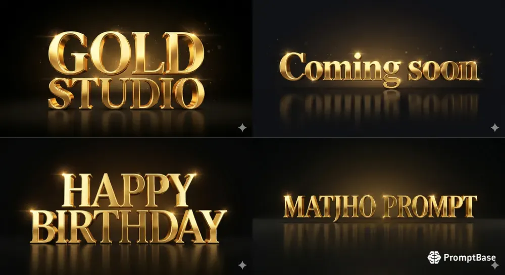 Luxury 3D Gold Text Logos