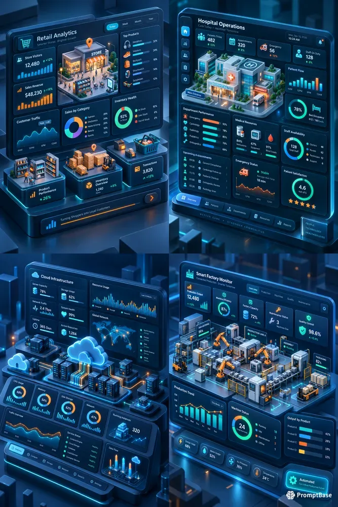 3D Isometric Dashboard Studios