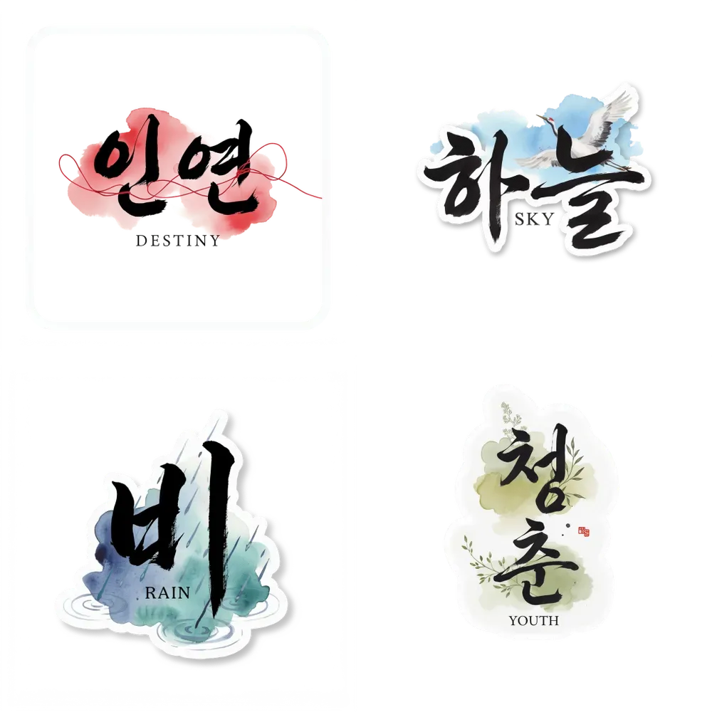 Korean Hangeul Calligraphy Stickers