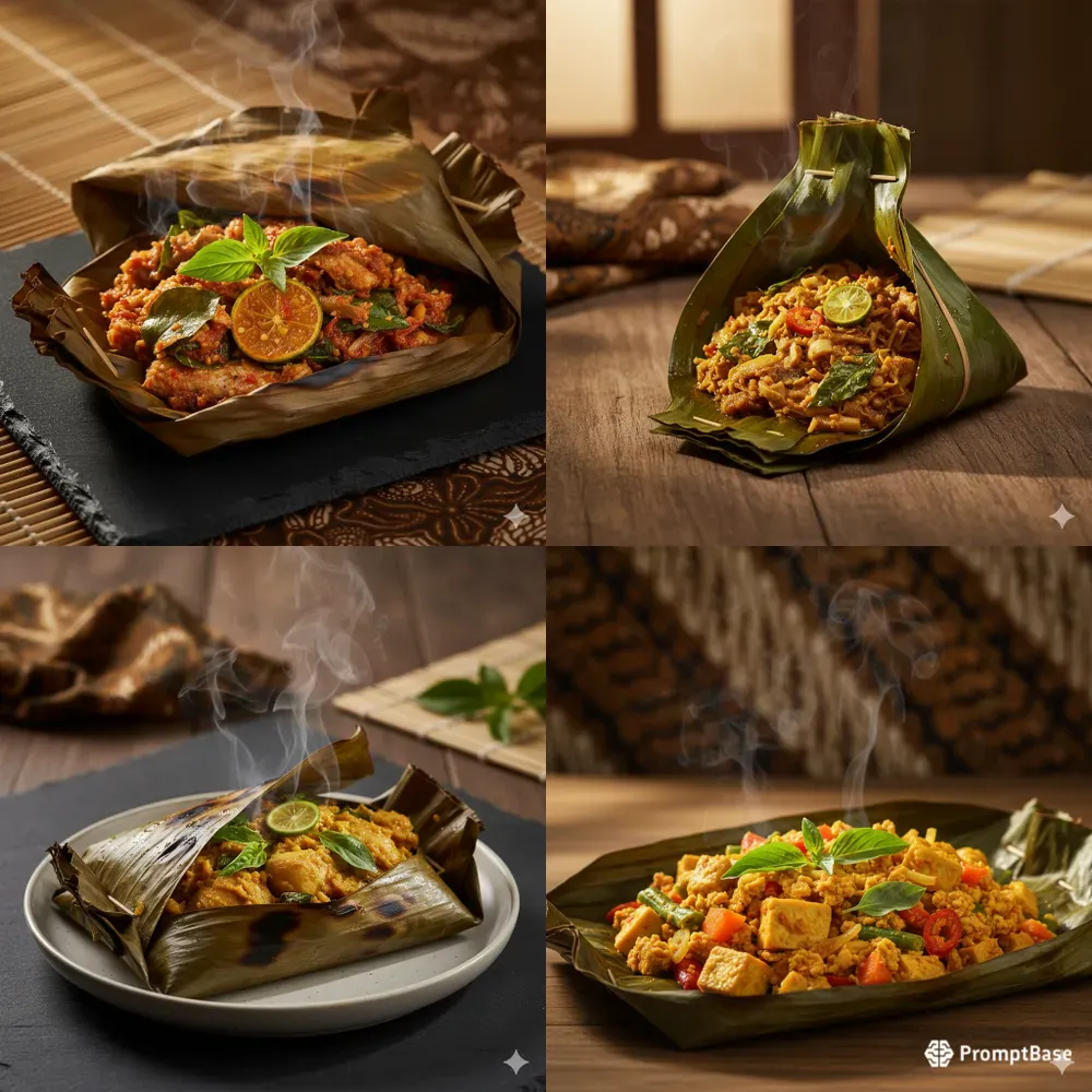 Indonesian Pepes Variety Stock Photos
