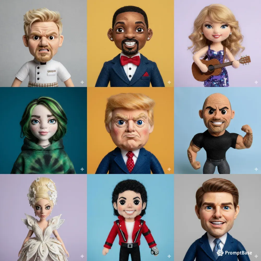 Cotton Felt Plushie Caricatures