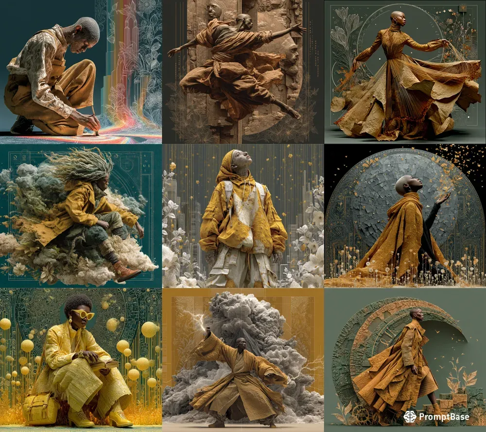 Afrocentric Surreal Chalk Sculptures