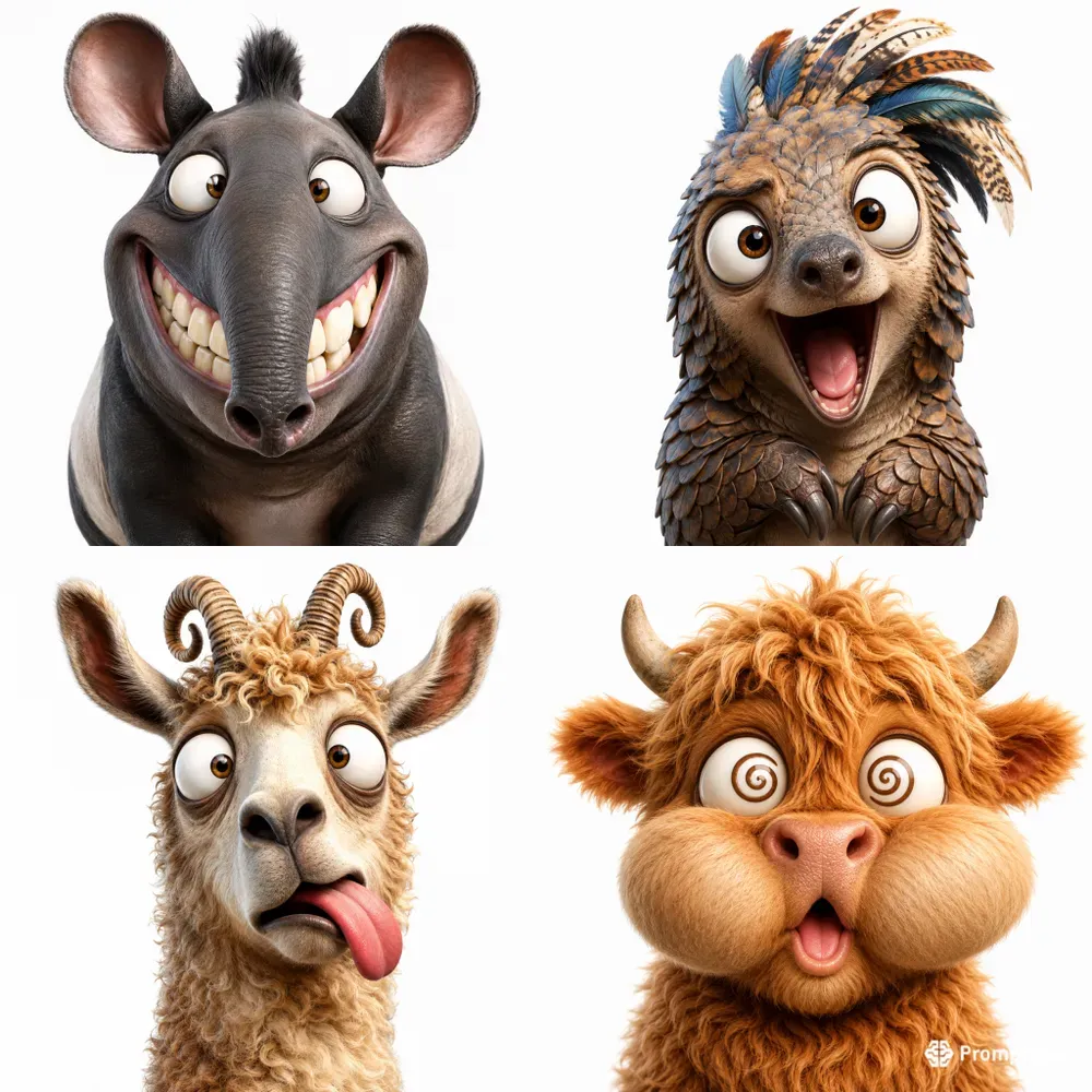 Goofy Cartoon Creature Portraits