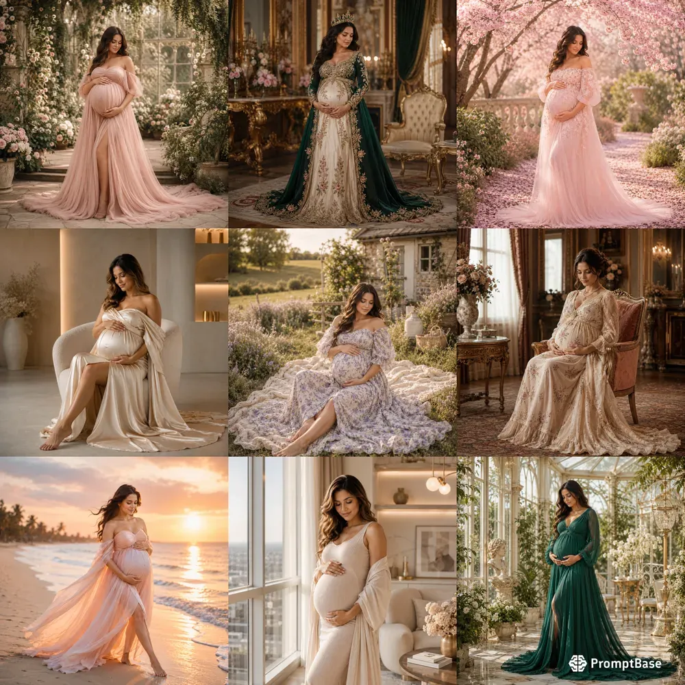 Beautiful Young Maternity Fashion Models