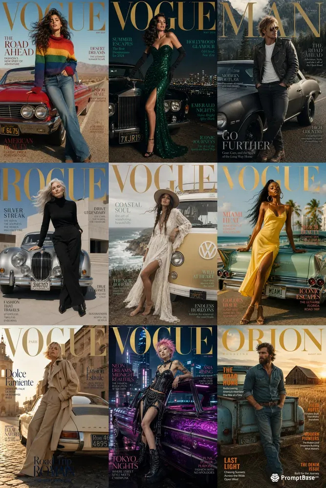 Vintage Road Trip Magazine Covers