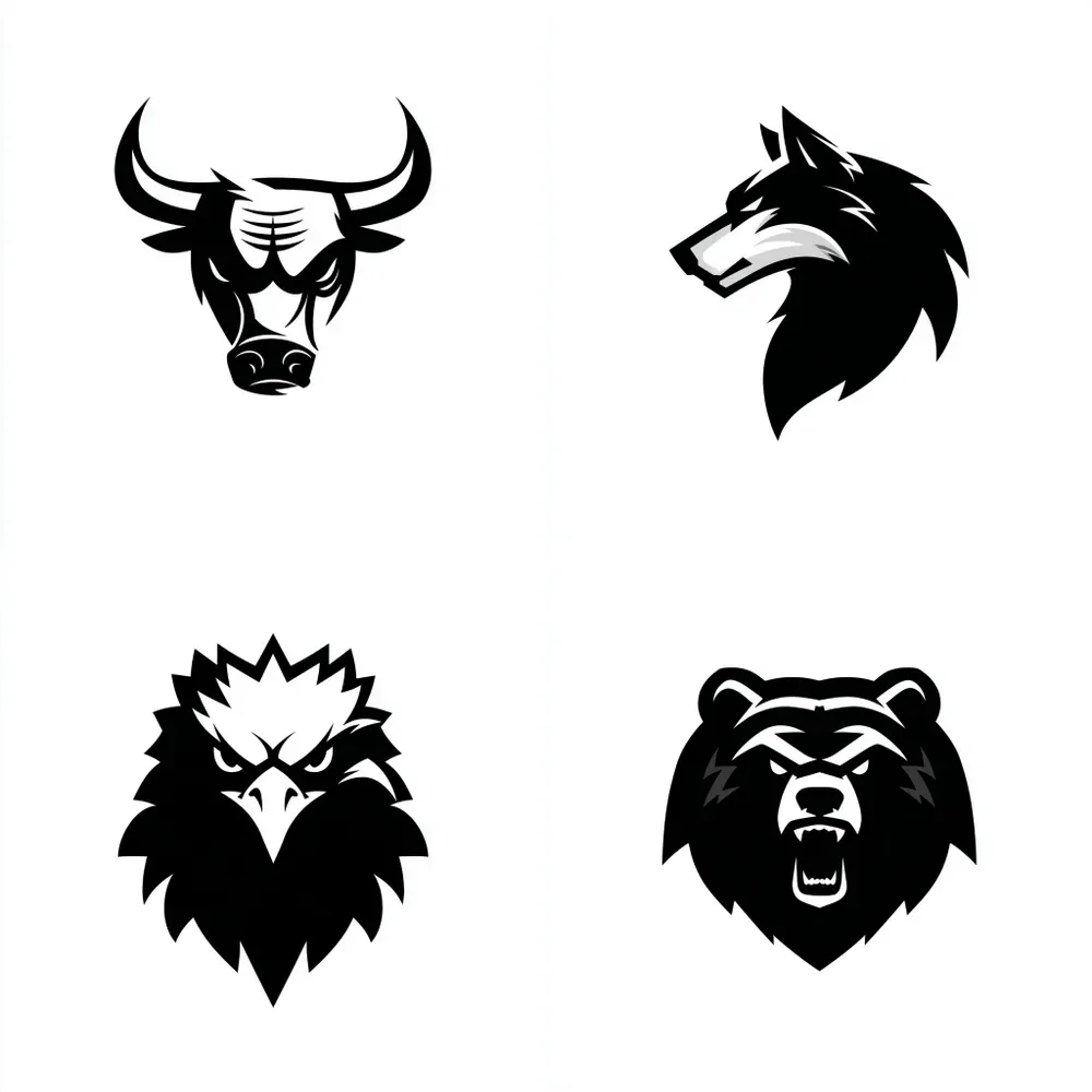 Bold Black Vector Silhouettes