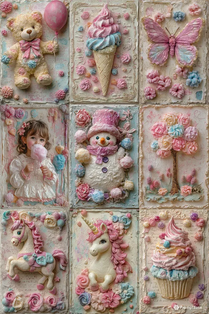 Whimsical Kids Cotton Candy Junk Journals