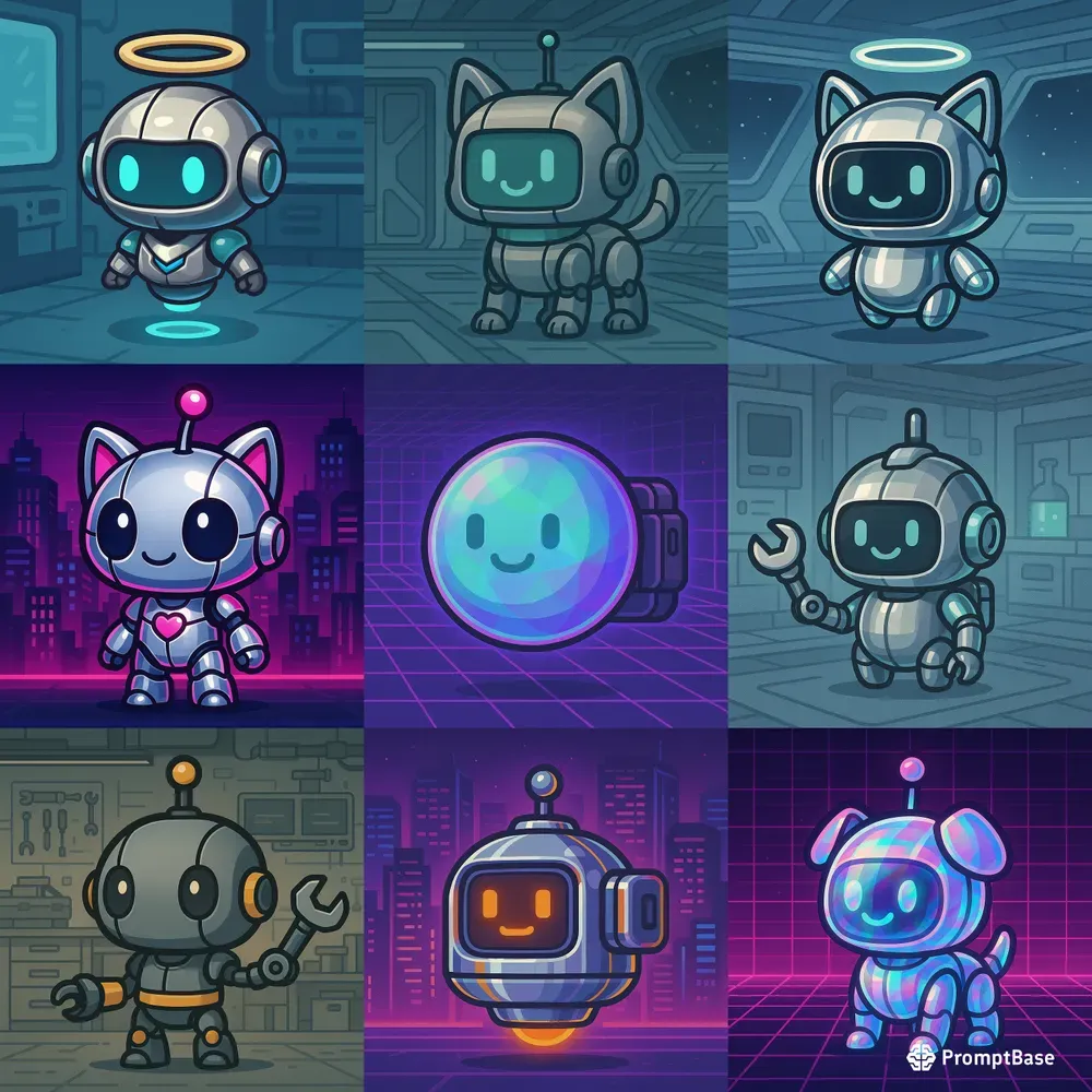Chibi Robot Companion Creators ChatGPT Image Prompt | PromptBase
